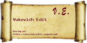 Vukovich Edit névjegykártya